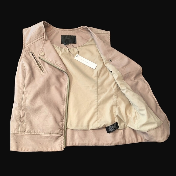 NWT Buy It Now PRICE Sanctuary vegan leather beige cream blush vest - Picture 7 of 10